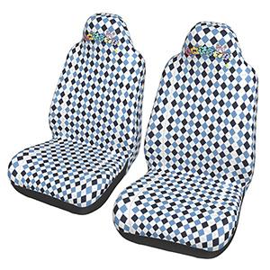 Blue checkered car seat covers (two sets)