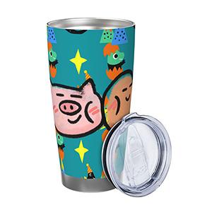 Pig Bean 20OZ Car Cup (Single Silver Edge)