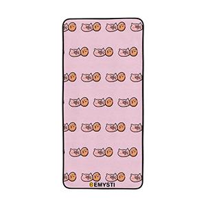 Pink pig and bean coral velvet bath towel