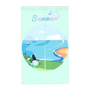 Summer graffiti text door curtain 34x56in (two pieces spliced)