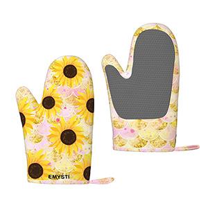 Sunflower silicone insulated and scald resistant gloves (one pair)